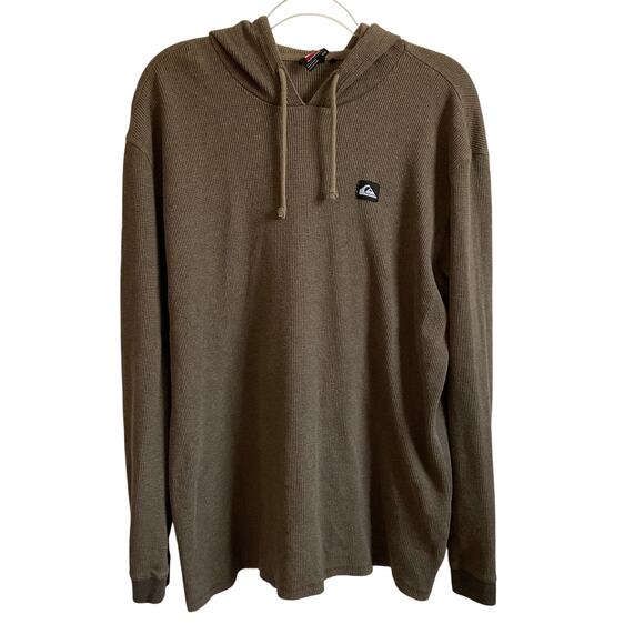 Quiksilver Men’s Waffle Knit Brown Hoodie - Size 2X - Picture 1 of 6